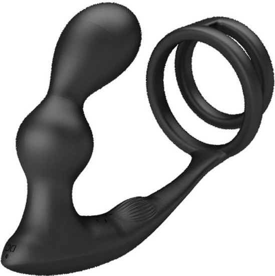 Prettylove Marshall Anal Plug with Vibration and Cock and Ball Ring