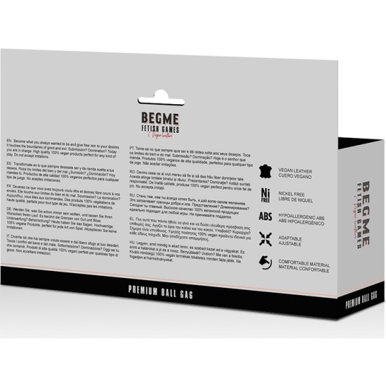 Begme Black Edition BEGME - BLACK EDITION BALL GAG VEGAN LEATHER