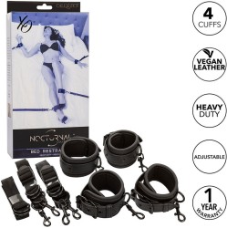 Calexotics NOCTURNAL BED RESTRAINTS LEATHER ADJUSTABLE BLACK