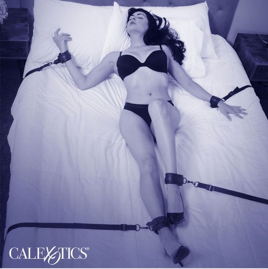 Calexotics NOCTURNAL BED RESTRAINTS LEATHER ADJUSTABLE BLACK