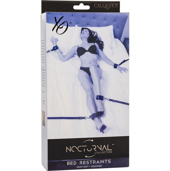 Calexotics NOCTURNAL BED RESTRAINTS LEATHER ADJUSTABLE BLACK