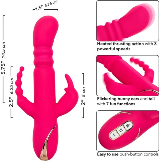 Calexotics JACK FANTASY TRIPLE HEATED VIBRATOR RABBIT PINK