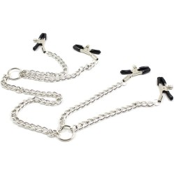 Ohmama Fetish 4 NIPPLE Clamps WITH CHAINS