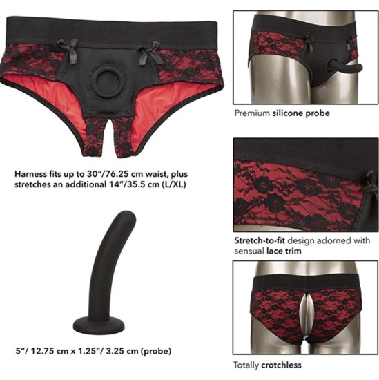 Calexotics SCANDAL SET OF CROTCHLESS PANTIES WITH DILDO SIZE L/XL