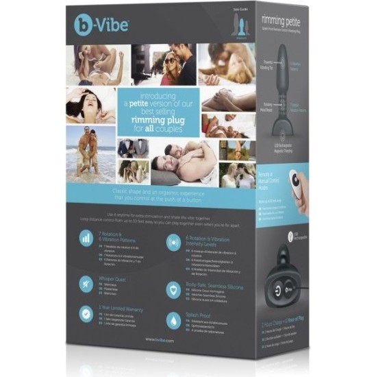 B-Vibe RIMMING REMOTE CONTROL ANAL PLUG PETITE BLACK