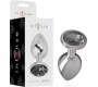 Intense Anal Toys INTENSE - ALUMINUM METAL ANAL PLUG WITH BLACK CRYSTAL SIZE S