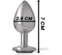 Intense Anal Toys INTENSE - ALUMINUM METAL ANAL PLUG WITH BLACK CRYSTAL SIZE S