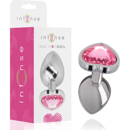 Intense Anal Toys INTENSE - ALUMINUM METAL ANAL PLUG PINK HEART SIZE L