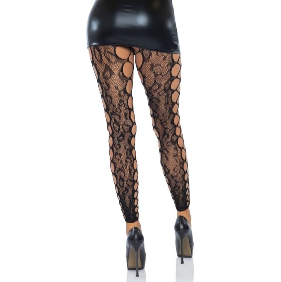 Leg Avenue Hosiery LEG AVENUE - FOOTLESS CROTHLESS TIGHTS ONE SIZE