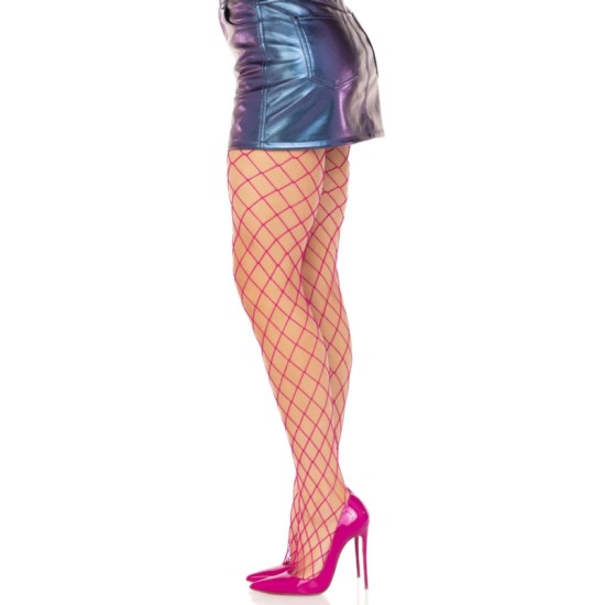 Leg Avenue Hosiery LEG AVENUE - DIAMOND FISHNNET PANTYHOSE PINK