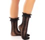 Leg Avenue Hosiery LEG AVENUE - ANKLE SOCKS WITH RUFFLES BLACK
