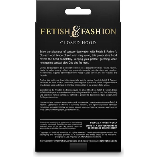 Ns Novelties FETISH & FASHION CLOSED HOOD NYLON WHITE