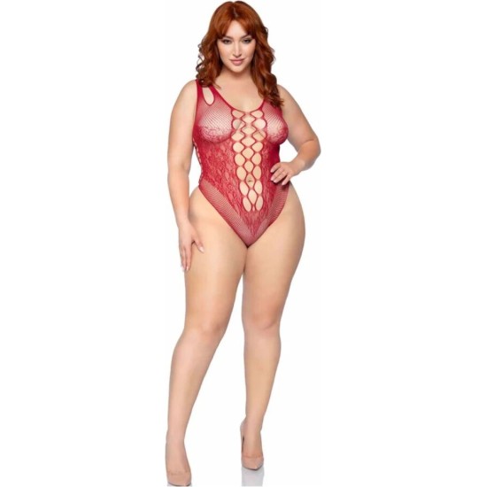 Leg Avenue Teddies LEG AVENUE - 81641X SEAMLESS BODYSUIT BURGUNDY SIZE 1X/2X