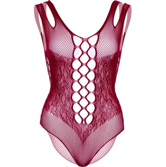Leg Avenue Teddies LEG AVENUE - 81641X SEAMLESS BODYSUIT BURGUNDY SIZE 1X/2X