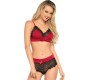 Leg Avenue Sets LEG AVENUE - 2 PIECES SET BLACK AND RED S/M