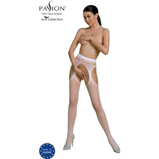 Passion Woman Garter & Stock PASSION - ECO COLLECTION BODYSTOCKING ECO S002 WHITE