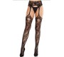 Leg Avenue Hosiery LEG AVENUE - LACE STOCKINGS WITH GARTERS BLACK