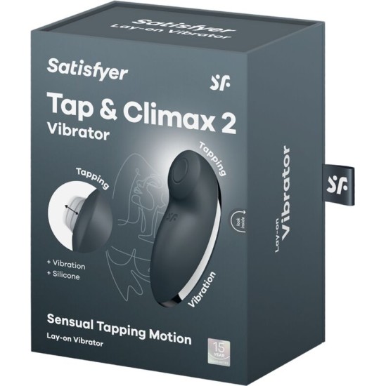 Satisfyer Vibrator SATISFYER - TAP & CLIMAX 2 VIBRATOR & STIMULATOR GREY