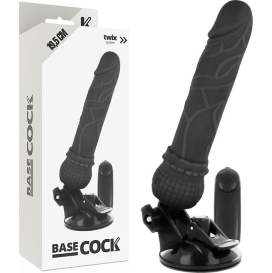 Basecock REALIŠKAS VIBRATORIAUS NUOTOLINIO VALDYMAS JUODAS 19,5 CM