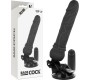 Basecock Reālistisks vibrators ar pulti melns 19,5 CM