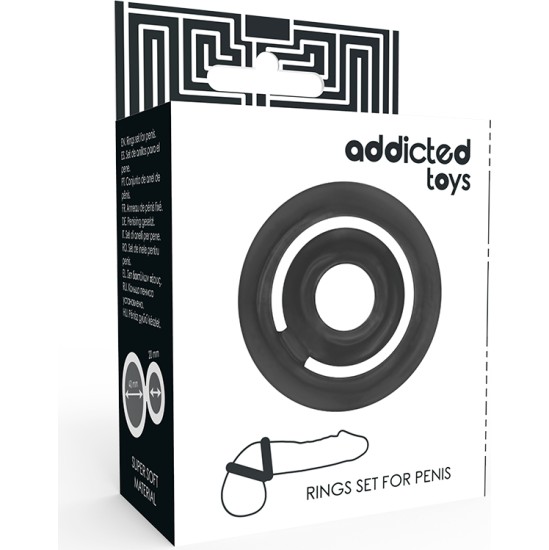 Addicted Toys POTENZ- C-RING VARPA JUODAS