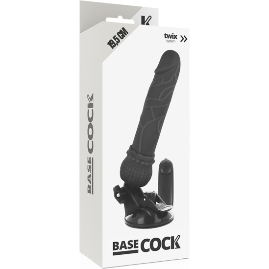 Basecock REALISTIC VIBRATOR REMOTE CONTROL BLACK 19.5 CM