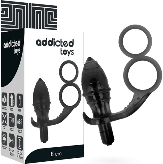 Addicted Toys ANAL PLUG WITH DOUBLE melns RING