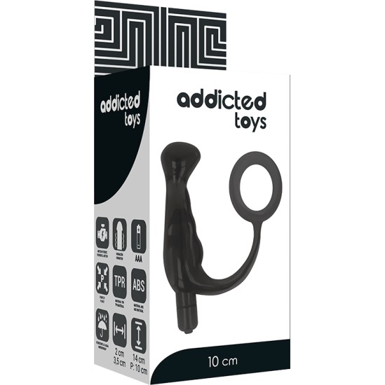 Addicted Toys VIBRATORIAUS PROST TICO BLACK 10 CM