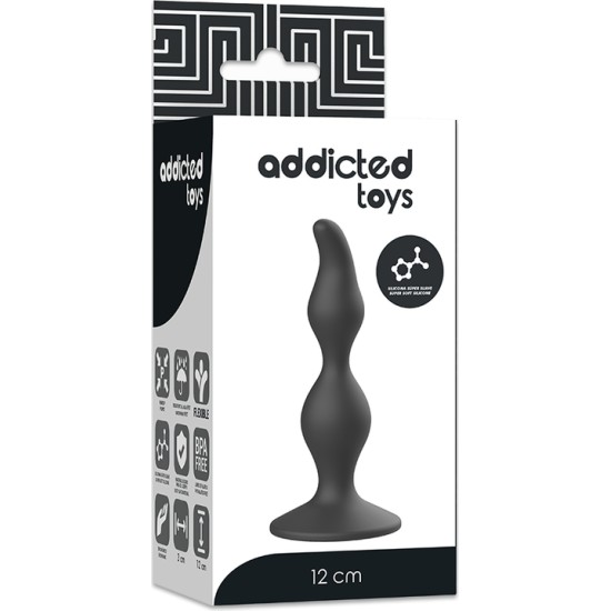 Addicted Toys АНАЛЬНАЯ СЕКСУАЛЬНАЯ ПРОБКА 12 СМ, ЧЕРНАЯ