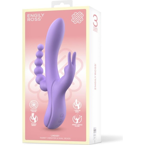 Engily Ross Lindsay Vibe with Anal Chain Liquid Silicone Unibody Flexible 2 Motors
