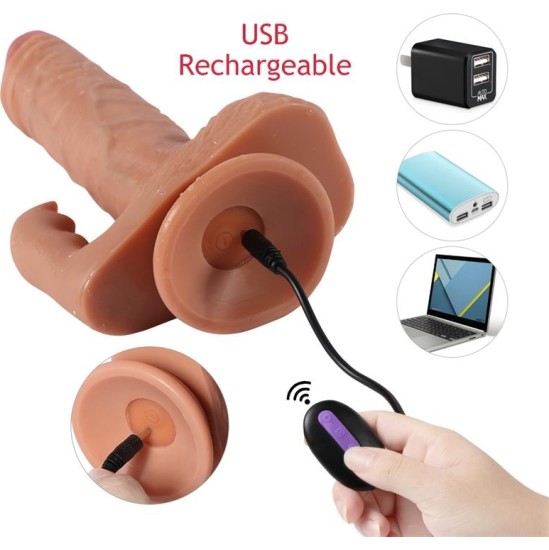 Shequ Austin Dildo with 10 Modes of Vibration and Clitoris Stimulator