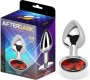 Afterdark Butt Plug with Jewel Red Rubby Size M Aluminium