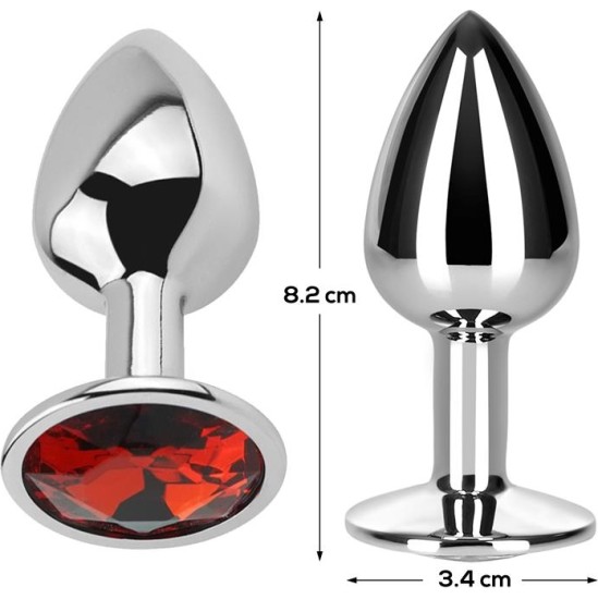 Afterdark Butt Plug with Jewel Red Rubby Size M Aluminium