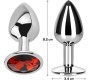 Afterdark Butt Plug with Jewel Red Rubby Size M Aluminium