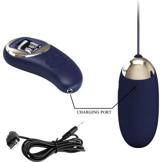 Prettylove Mina Vibrating Egg with Digital Screem Remote control Blue