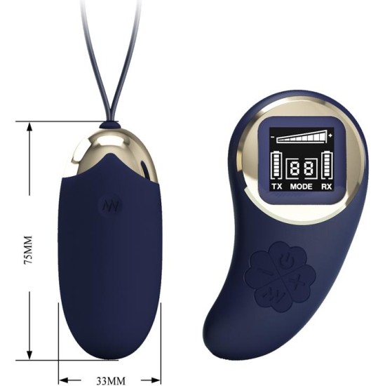 Prettylove Mina Vibrating Egg with Digital Screem Remote control Blue