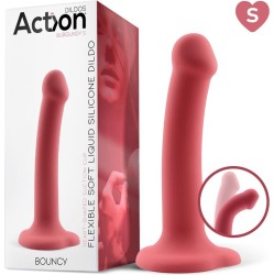 Action Bouncy Liquid Silicone Dildo Hiper Flexible 6.5 - 16.5 cm Size S Burgundy
