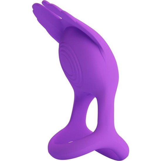 Prettylove Silas Vibrating Penis Ring Purple