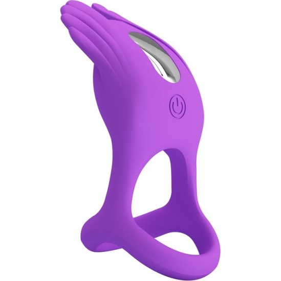 Prettylove Silas Vibrating Penis Ring Purple