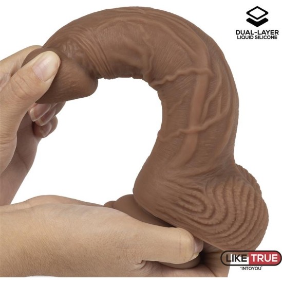 Liketrue Dildo Dual Layer Silicone 8.25 Brown