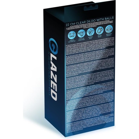 Glazed Realistic Dildo with Testicles Crystal Material 22 cm