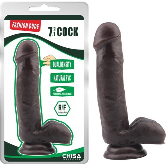 Chisa Dildo Dual Density Fashion Dude 17.8 x 4 cm Brown