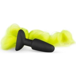 Easytoys Silicone Butt Plug With Tail - Yellow