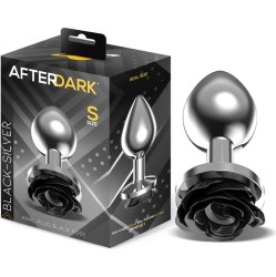 Afterdark Metal Anal Plug with Black Rose Base Size S