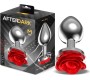 Afterdark Metal Anal Plug with Red Rose Base - Size M