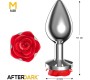 Afterdark Metal Anal Plug with Red Rose Base - Size M
