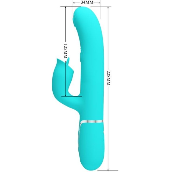 Prettylove Gigi Vibrator Licking and Thumping Turquoise