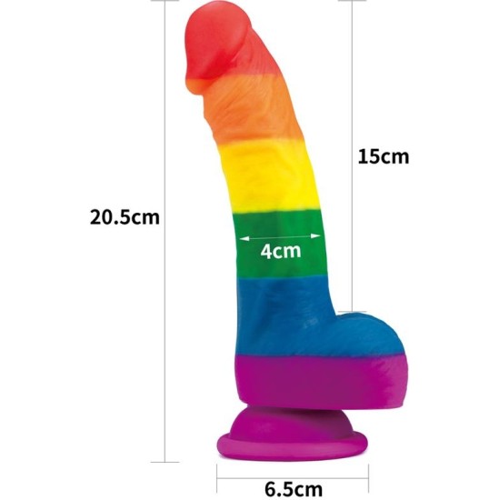 Lovetoy Dildo Prider 8 Liquid Silicone LGBT