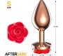 Afterdark Rose Gold Anal Plug with Red Rose Base Size S