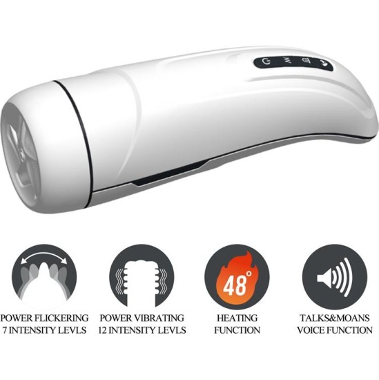 Prettylove Marissa Male Masturbator Vibration, Heating, Sex Talk and Licking